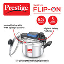Prestige Svachh Flip-on 5 Litre Stainless Steel Pressure Cooker with Glass Lid