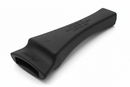Black plastic tool handle on a white background