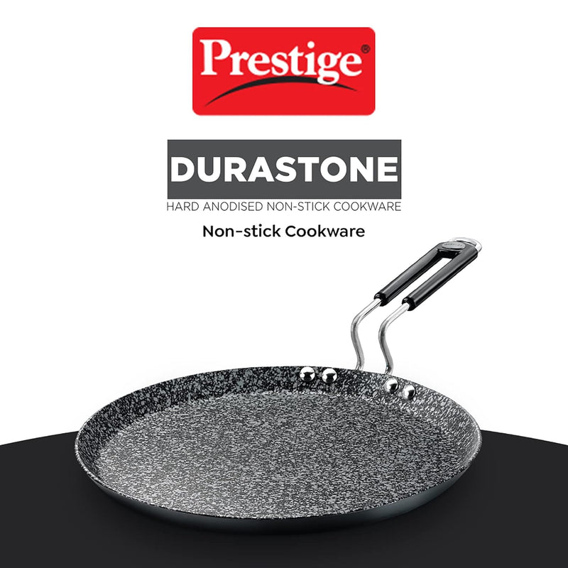 Prestige Durastone 25 cm Non-Stick Hard Anodised Tawa, 10-Inch