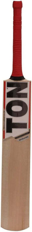 SS Sunridges Ton Revolution Premium Cricket Kashmir Willow Leather Ball Cricket Bat - Adult Size - Short Handle (Bat Cover Included)