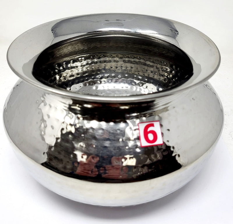 Tabakh Punjabi Style Handi Stainless Steel Size 6