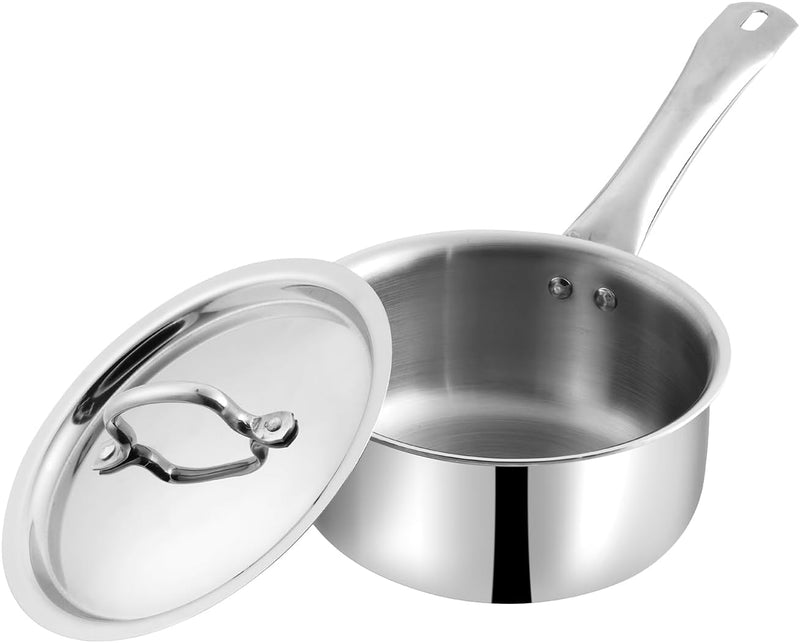 Vinod Smart Triply Stainless Steel Saucepan With Lid 14cm