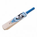 Cricket bat with a brand logo on a white background