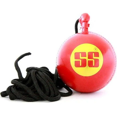 SS Hanging Ball for Cricket Bat Knocking and Practice with Reaction String (Embossed Seam)