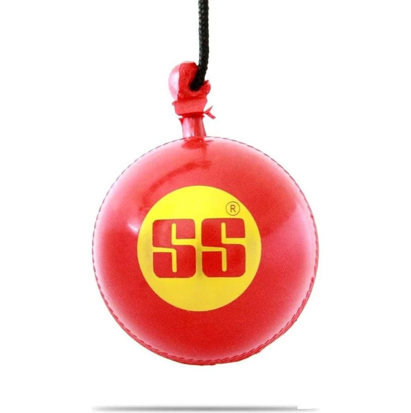 SS Hanging Ball for Cricket Bat Knocking and Practice with Reaction String (Embossed Seam)