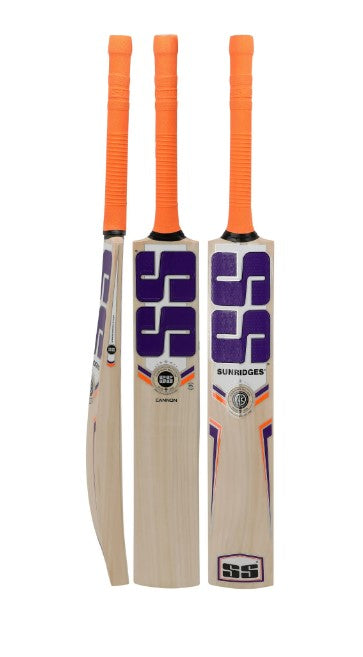 SS Cannon Kashmir Willow Leather Ball Cricket Bat Adult Size - Short Handle (Cover Included)