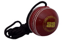 SS Hanging Ball for Cricket Bat Knocking and Practice with Reaction String (Threaded Seam)