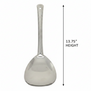 A stainless steel ladle with a long handle, shown on a white background with a vertical measurement arrow and text indicating a height of 13.75 inches.