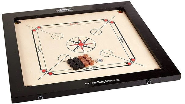 Surco Boss Carrom Board with Coins, Striker & Powder, 16mm