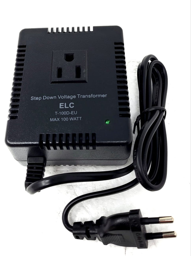 ELC 100 Watt Voltage Converter Transformer Heavy Duty Compact - Step Down - 220/240 to 110/120 Volt - Light Weight - Travel - For Hair Dryers Power Tools , Heaters