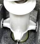 A white roller holder assembly for a Tabakh 1.5 liter wet grinder, showing the roller assembly with a grey base and electrical components.