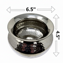 Silver metallic bowl with a textured interior on a white background