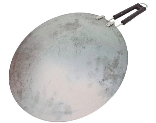 TABAKH Concave Iron Tawa 10" with Strong Handle
