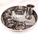 Tabakh Stainless Steel Dinner Set, Curved Hammered Finish Thali Set - 8 Piece, Elegant Tableware and Dining Set