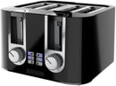 BLACK and Decker 4-Slice Toaster, 7 Toast Shades, Removable Crumb Tray, Illuminated Bagel, Frozen and Cancel Functions 110V
