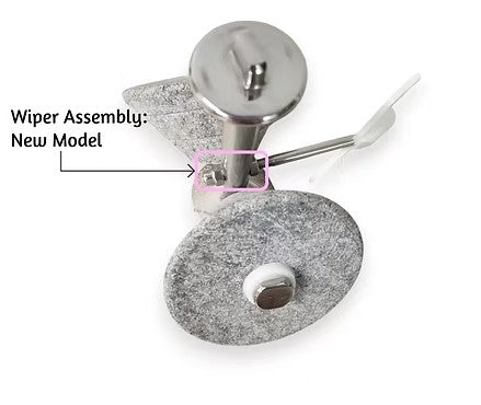 Wiper assembly with labeled 'New Model' on a white background