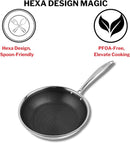Vinod Nutri-Tech SAS Triply Stainless Steel Fry Pan 26 cm | Honeycomb Pattern Design Inside, Scratch Resistant, Food Safe & PFOA Free