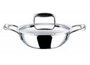 Vinod Platinum Triply Stainless Steel Extra Deep Kadai with Lid - 20cm (1.5L) (Induction Friendly)