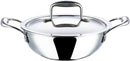 Vinod Platinum Triply Stainless Steel Extra Deep Kadai with Lid - 18cm (1.1L) (Induction Friendly)