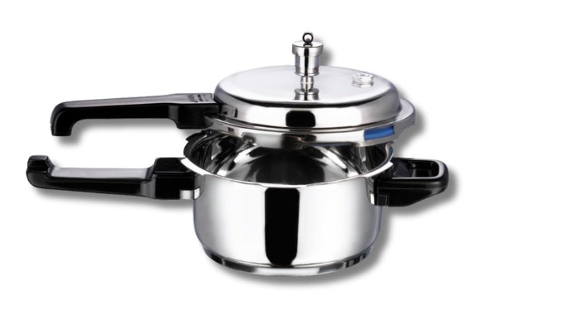 Vinod Platinum Triply Stainless Steel Pressure Cooker Outer Lid - 3 Litre | SAS Bottom Cooker | Induction and Gas Base Cooker | ISI and CE certified