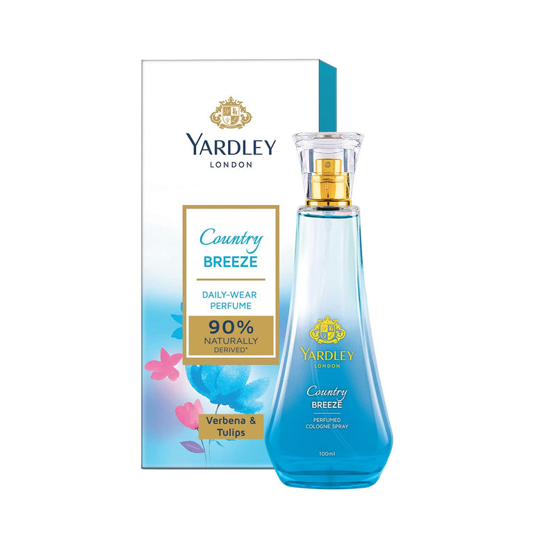 Yardley London Country Breeze Perfume| Floral Fruity Scent| 90% Naturally Derived| Verbena & Tulips Perfume for Women| 100ml