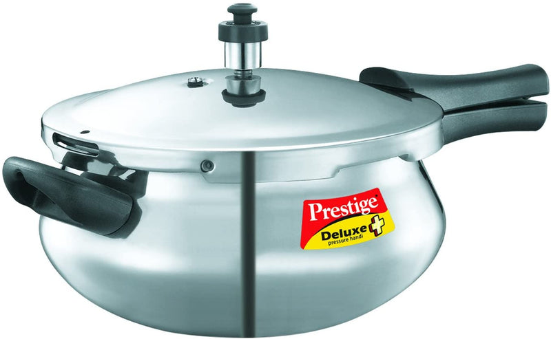 Prestige Deluxe Plus Junior Induction Base Aluminium Pressure Handi 4.8 Litres Silver