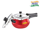 Prestige Deluxe Duo Plus Induction Base Hard Anodized Aluminum Pressure Cooker, 3.3 Litres (Silky Red)
