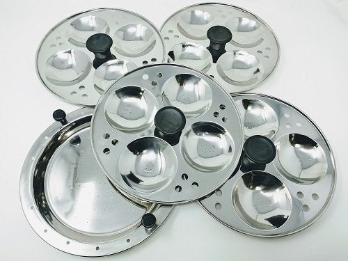 Tabakh Multi Purpose 4-Rack Stainless Steel Idli Cooker with Stand, Makes 16 Idlis