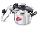 Prestige Svachh Clip-on 3 Litre Stainless Steel Mini Pressure Cooker with Glass Lid