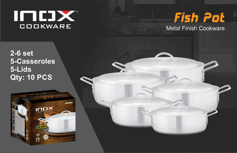 Inox Metal Finish Fish Pot