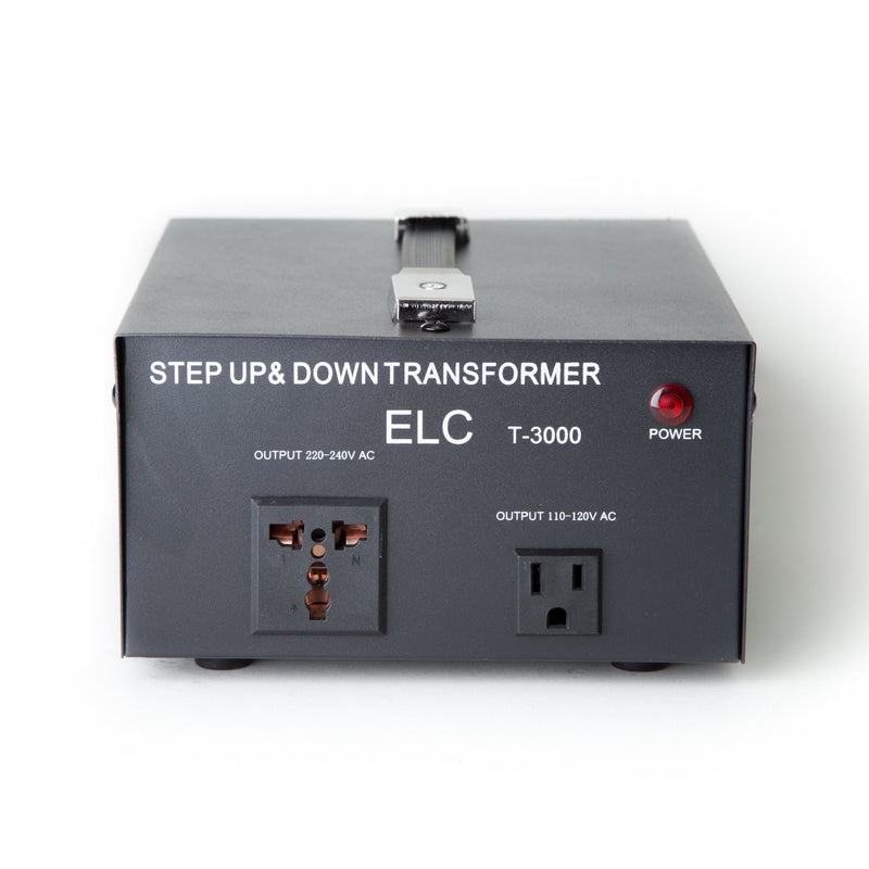 ELC T-3000 Voltage Converter Transformer - Step Up/Down - 110v to 220v / 220v to 110v Power Converter - Circuit Breaker Protection, CE Certified [3-Years Warranty]