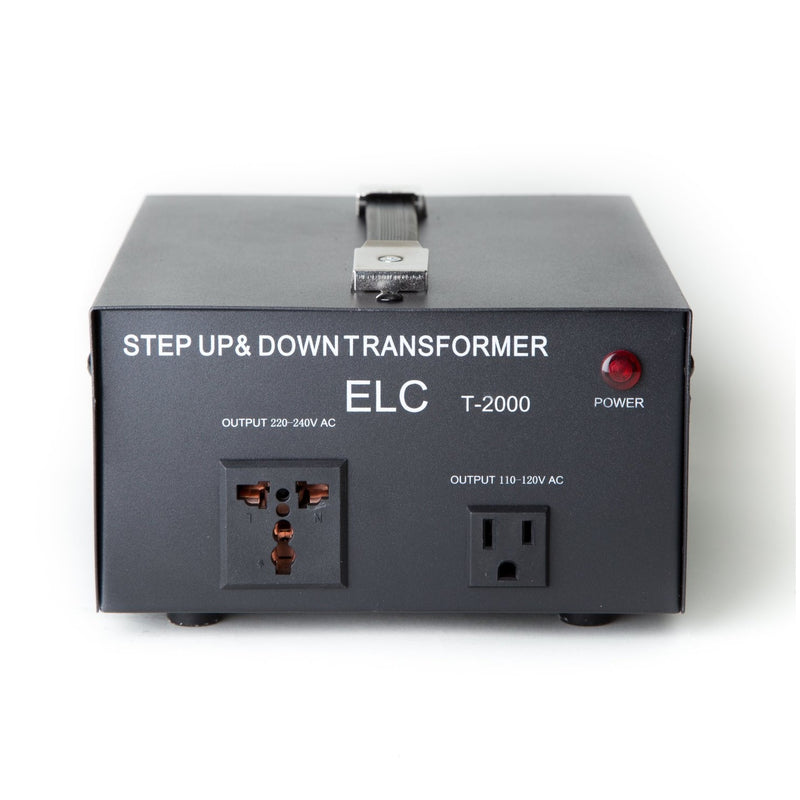ELC T-2000 Voltage Converter Transformer - Step Up/Down - 110v to 220v / 220v to 110v Power Converter - Circuit Breaker Protection, CE Certified [3-Years Warranty]