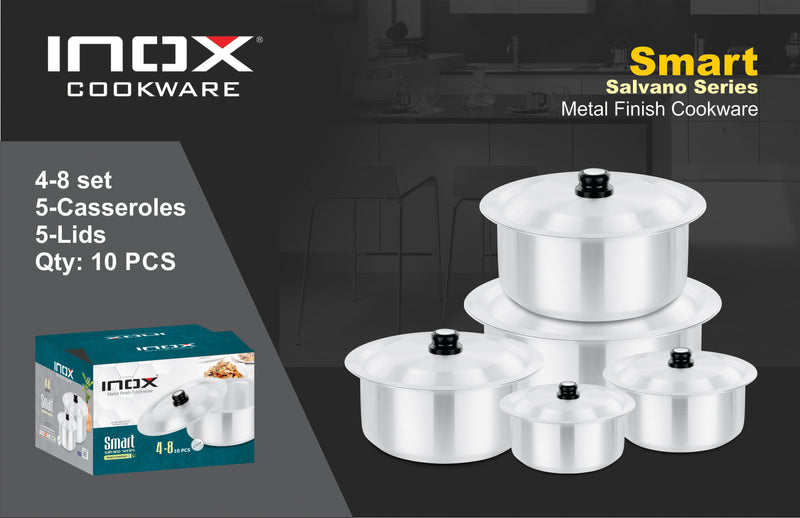 Inox Salvano Series Metal Finish Cookware