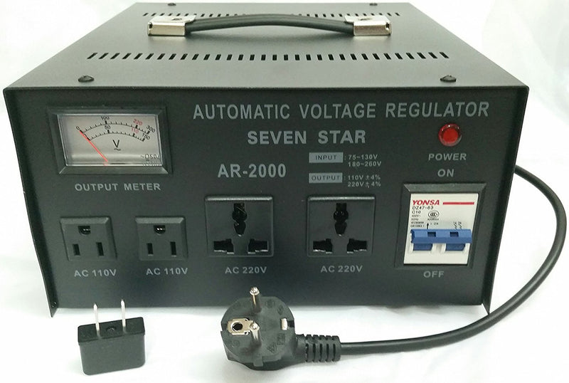 Seven Star AR-2000 Automatic Voltage Regulator Stabilizer Step Up / Down 2000 Watts