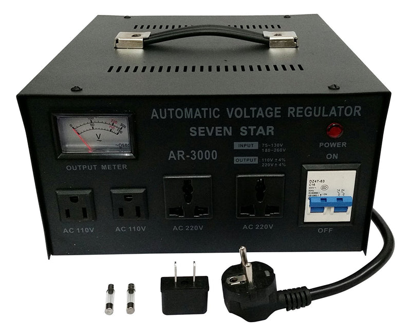 Seven Star AR-3000 Automatic Voltage Regulator Stabilizer Step Up / Down 3000 Watts