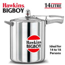 Hawkins BB14 Classic Aluminum BigBoy Pressure Cooker 14 Liter