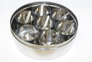 Tabakh Stainless Steel Masala Dabba/Spice Container Box with 7 Spoons - With Clear Screen & Clear Lid