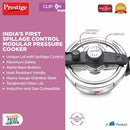 Prestige Svachh Clip-on 3.5 Litre Stainless Steel Pressure Cooker Kadai with Glass Lid