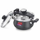 Prestige Svachh Clip-on 3 Litre Hard Anodised Mini Pressure Cooker Handi with Glass Lid