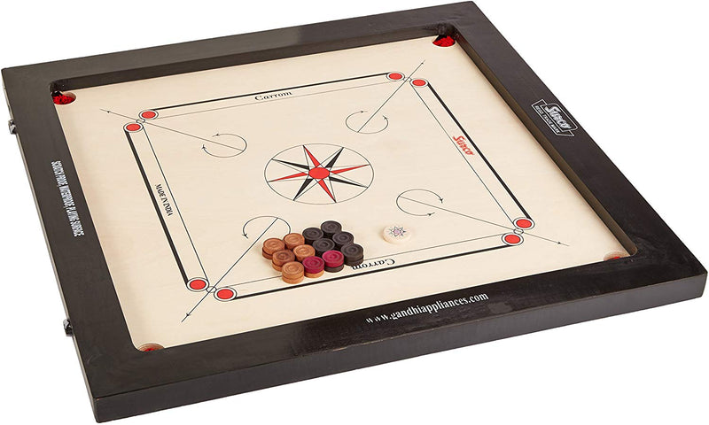 Surco Prime Speedo Carrom Board with Coins and Striker, 16mm
