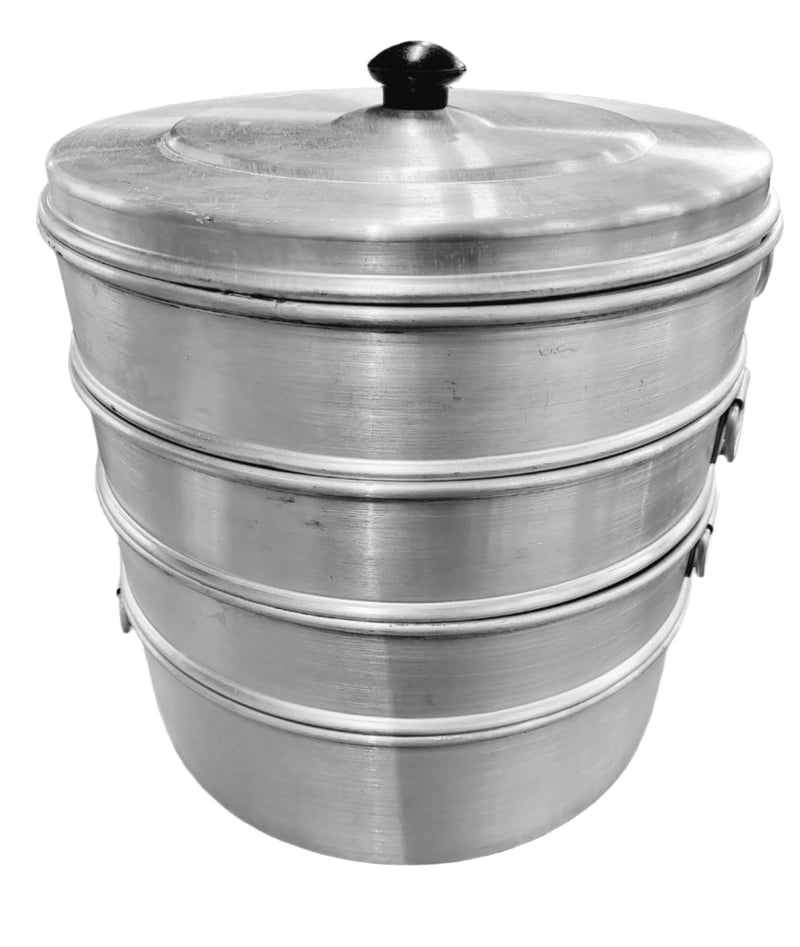 TABAKH Aluminum Momos Steamer, 4-Tier Multipurpose Cooking Vegetables, Steam Pot Cookware with Lid