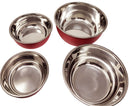 TABAKH Stainless Steel Bowls Set 4pcs, Red