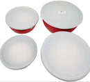 TABAKH Stainless Steel Bowls Set 4pcs, Red