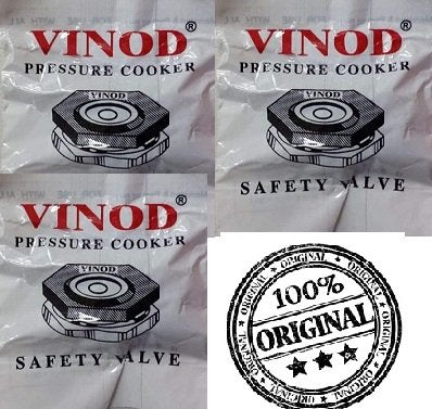 Vinod Pressure Cooker Safety Valve, Small, Aluminum Color -3PK