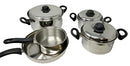 Vinod 7pc Stainless Steel Cookware Set (Frypan/Sauce Pan 2 Cooking Pots w/ SS Lid)