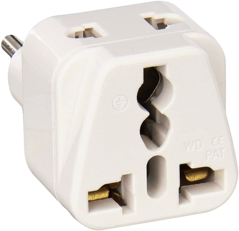 CKITZE BA-12AN Grounded Universal 2 in 1 Plug Adapter Type L for Italy, Uruguay and more - CE Certified
