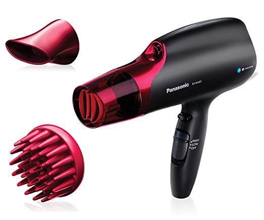 Panasonic EH-NA65-K nanoe Hair Dryer, Professional-Quality with 3 attachments including Quick-Dry Blow Dry Nozzle for Smooth, Shiny Hair 220v