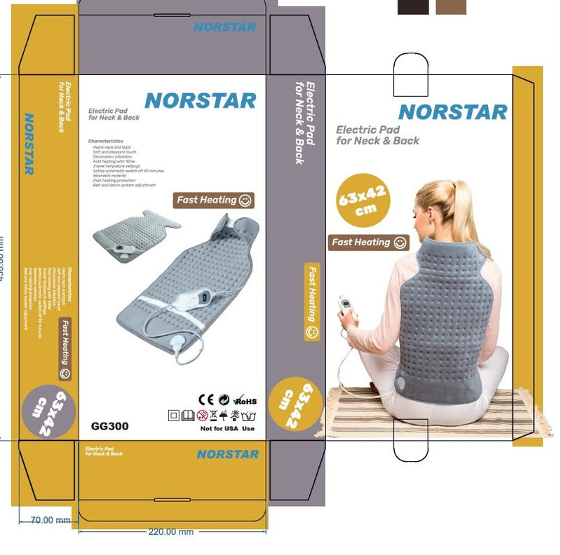 Norstar 300 King Size 63x42 cm Moist & Dry Heating Pad 220V