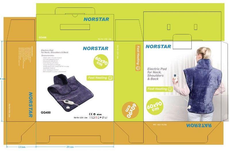 Norstar 400 King Size 60x90cm Moist & Dry Heating Pad 220V