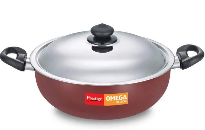 Prestige Omega Deluxe Deep Kadai 5L With Stainless Steel Lid